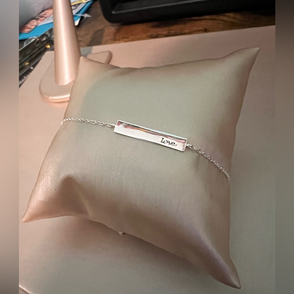 Silver Love Bar Bracelet